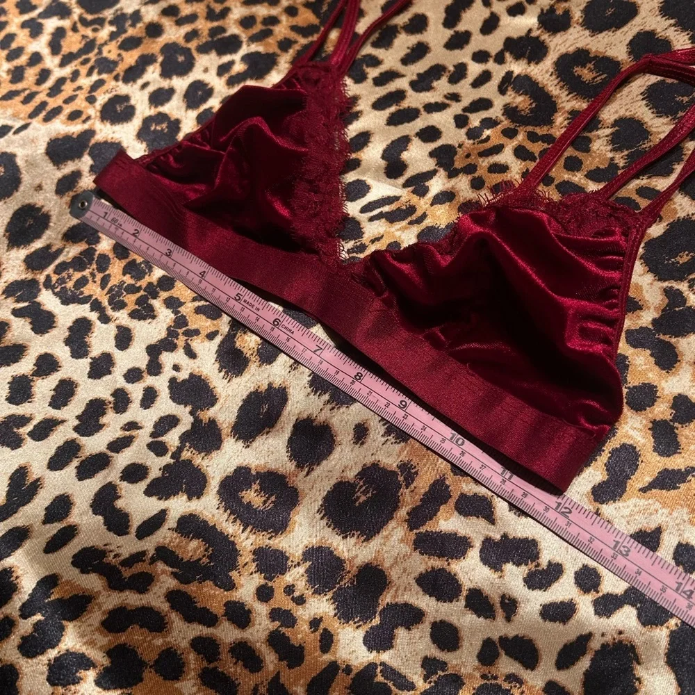 SHEIN Velvet Burgundy Bralette Bra